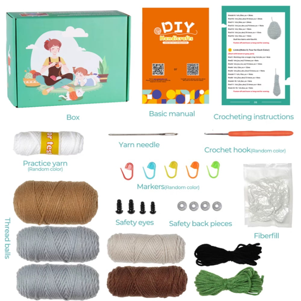 TIKA Sloth & Koala Crochet Kit for Beginners, Amigurumi Starter Set with Video Tutorials
