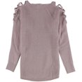 thumbnail image 2 of bar III Womens High-Low Knit Sweater, Purple, Small, 2 of 2