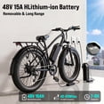 thumbnail image 5 of Rexei Yeki 26" Fat Tire EBike, 560W Electric Bike for Adults, 48V 15AH Battery, 28 MPH Max Speed, 7-Speed , 500 lbs, Front Suspension, Dual Disc Brakes, LCD Display, Class3 UL2849, 5 of 9