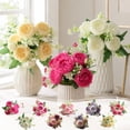 thumbnail image 7 of JHyouerji Faux Peony Rose Artificial Flower Bouquet 13x2 Inch Lavender Plastic Floral Stem for Wedding Table Home Vase Decor, 7 of 7