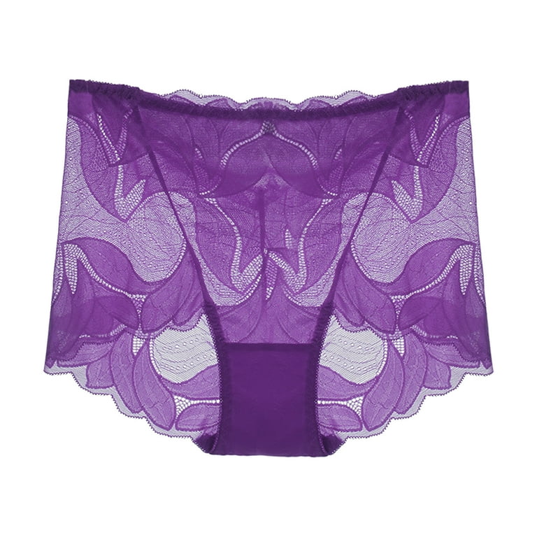 Lopecy-Sta Ladies Silk Lace Handmade Underwear Mid-raist Hollow Buttocks  Comfortable Briefs Embroidered Crotch Women's Underwear Deals Clearance