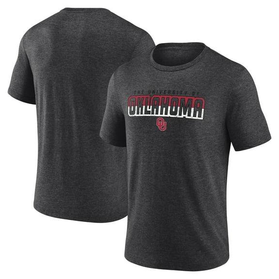 Men's Charcoal Oklahoma Sooners Split Knockout Tri-Blend T-Shirt