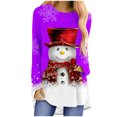 thumbnail image 2 of DPTALR Femmes Décontracté Manches Longues Col Rond Chandail Blouse Ample Style Ethnique Rétro Chemises Imprimées, 2 of 4