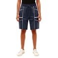 thumbnail image 4 of Fabrcox Bermuda Shorts Patchwork Curve Biker Shorts for Women Striped Drawstring Womens Cargo Shorts with Multiple Pockets, 4 of 4