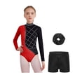 thumbnail image 2 of vastwit Ensemble de Justaucorps de Patinage Rythmique pour Filles, Uniformes de Danse Ballet, Justaucorps de Gymnastique Rouge 12, 2 of 7