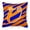 Letter U, variant on Letter U Initial Tiger Stripe Blue and Orange Fabric Decorative Pillow