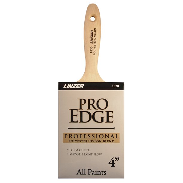 Linzer Products 18300400 4" Polyester/Nylon Blend Square Pro Edge