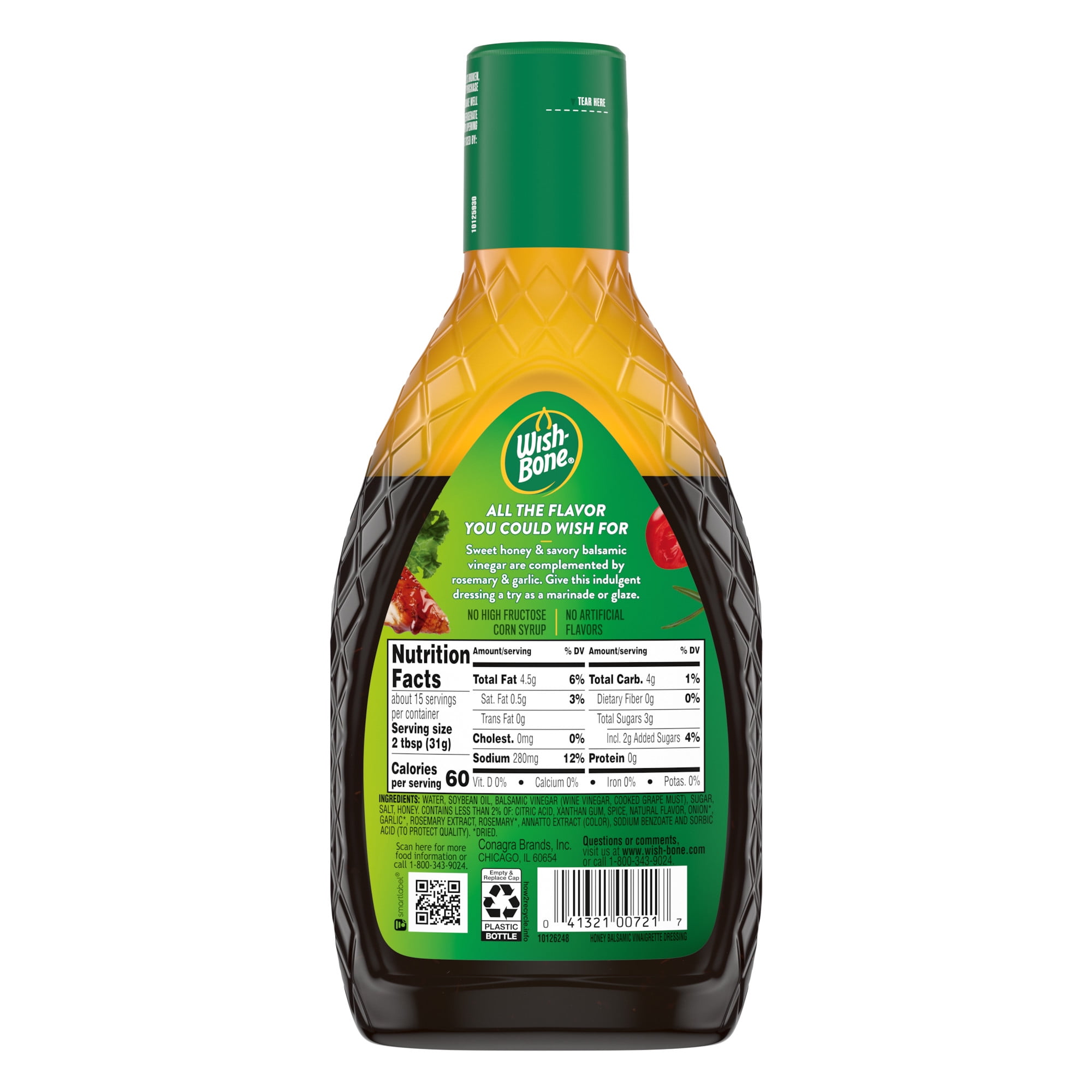 Wish-Bone Vinaigrettes Honey Balsamic Salad Dressing, 15 fl oz