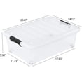thumbnail image 4 of 20L Plastic Under Bed Storage Containers with Wheels - Clear Stackable Latch Totes for Closet Bedroom Organization, 4 of 6