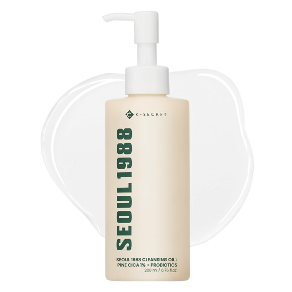 K-SECRET- Aceite limpiador KSECRET SEOUL 1988: Cica de pino al 1% + probióticos, 200 ml/6,76 fl.oz.