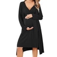 thumbnail image 3 of Avidlove Maternity Robe and Nursing Nightgowns Set for Hospitable Breastfeeding 3 in 1 Labor Delivery Nursing Sleeveless Gown Bathrobe Pregnancy Clothes, 3 of 8