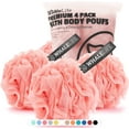 thumbnail image 1 of Esponja de baño WhaleLife Loofah para mujeres y hombres, paquete de 4 (rosa), 1 of 9