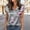 #0065-Gray, variant on Puyaiuu Women Casual Print Tops, V-Neck Short Sleeve Blouses with Soft Stretchy Fabric, Lightweight Pullover Shirts for Spring Summer, Daily Party Vacation Fashion Essentials Gift