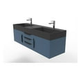 thumbnail image 3 of Amazon 60" Blue Wood Floating Vanity with Black Top and Black Trim, 3 of 11