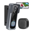 thumbnail image 1 of ieGeek Timbre con cámara 2K inalámbrico sin suscripción con soporte de ángulo de timbre ajustable, timbre con vídeo con timbre, detección de movimiento PIR, audio de 2 vías, cambiador de voz, WiFi de, 1 of 5