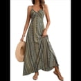 thumbnail image 3 of Vestido de Tirantes Finos para Mujer, para Verano, para Playa, Informal, Verde, Talla XL, 3 of 8
