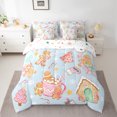 thumbnail image 2 of Feelyou Merry Christmas Child Bedding Comforter Set 7pcs, Winter Coffee Cake Queen Bedding Sets, Cartoon Xmas Tree Cabin Reversible Queen Sheet Sets, Luxury Bedroom Decor, 2 of 7