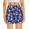 thumbnail image 2 of Lsque Black Cats And Flowers Printed Women's Running Shorts with Liner Pockets,Elastic Quick Dry Workout Athletic Gym Yoga Shorts,Womens High Waist Shorts-Small, 2 of 9