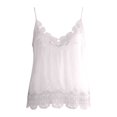 thumbnail image 4 of WEIGFI Womens Tank Tops Sleeveless Elegant Lace Trim Y2K V-Neck Solid Color Summer Casual Wear Comfort Soft Dates Tops,White,One Size, 4 of 4