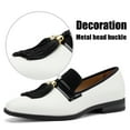 thumbnail image 2 of Brand Men Loafers Spring and Autumn Men Casual Slip-on Penny Loafer Shoes Smoking Slipper Tassel Loafer, White/12, 11 US, 2 of 5