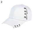 thumbnail image 2 of Ludlz Men Women Baseball Cap Cotton Adjustable Metal Chain Ring Bill Adjustable -Hop Hat Dad Hat, 2 of 5