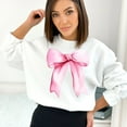 thumbnail image 5 of Pink Bow Watercolor Coquette Print Sweatshirt, 5 of 7