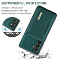 thumbnail image 6 of SaniMore Case for Samsung Galaxy S23 FE 6.4" 2023, Retro PU Leather Case Soft TPU Inner Detachable Magnetic Folding Card Pocket Flip Kickstand Anti-drop Shockproof Protectiive Cove, Green, 6 of 11