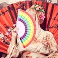 thumbnail image 4 of EeaseMX Arco iris abanico abanico abanico abanico los amantes abanico abanico tela duradera LGBTQ regalo abanico abanico gay decoraciones de bodas fan 23cm arco de plástico arco iris fan, 4 of 8