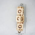 thumbnail image 2 of Multicolor Parrot Wood Building Block Toy with Pinecones for Cage Hanging Play and Grinding Exercise, Multicolor, 2 of 6
