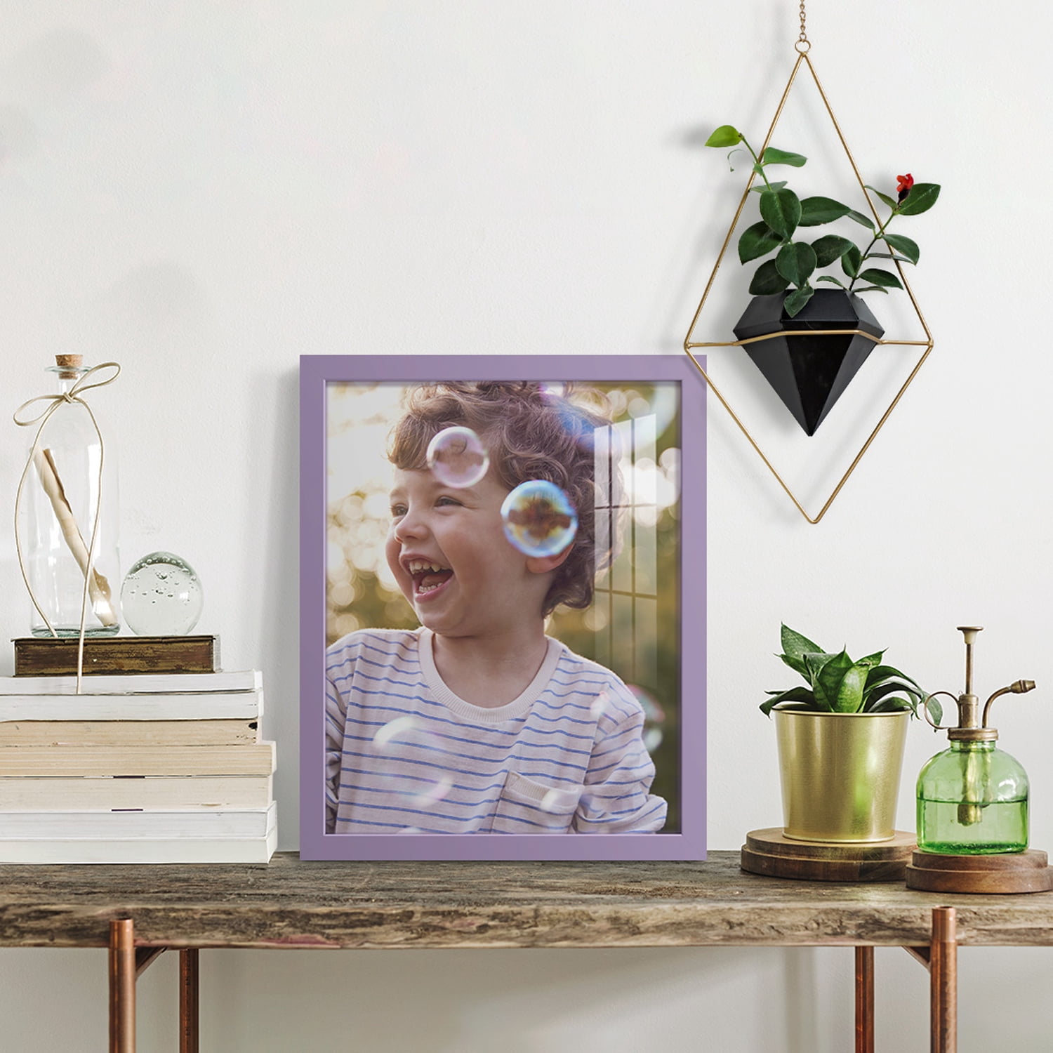 Modern 11 in. x 14 in. Violet Picture Frame (Set of 2)