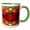 Green/White, variant on 3drose, Bold Red, Orange and Yellow Abstract., 15oz Two-tone Red Mug