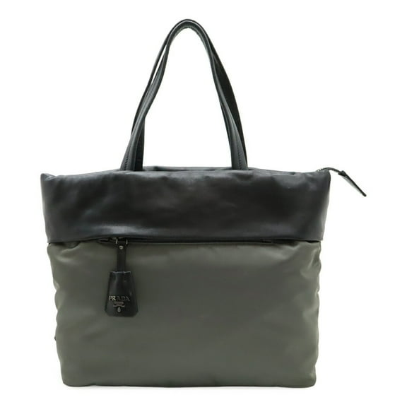 Pre-Owned PRADA Prada Tote Bag Shoulder Nylon Nappa Leather Bicolor NERO Black Grey... (Good)
