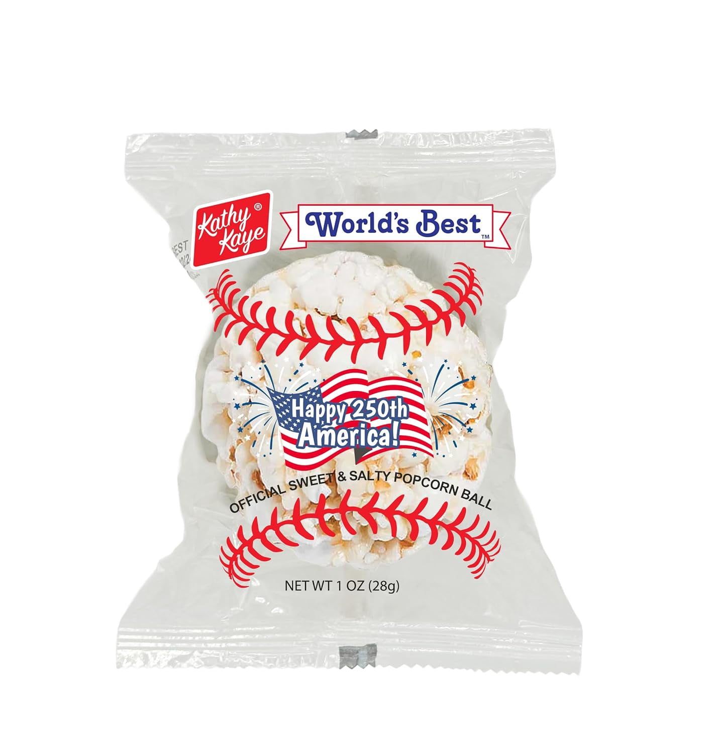Baseball Popcorn Balls, Bulk Popcorn, 18 Count, 1 Ounce per Ball