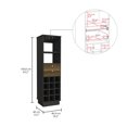 thumbnail image 3 of Dining Room Sideboards, Classic Bar Cabinet, Two Drawers, Twelve Built-in Wine Rack-Black / Walnut, Multicolor Wooden Sideboards,Particle Board Wooden Servers, 3 of 7