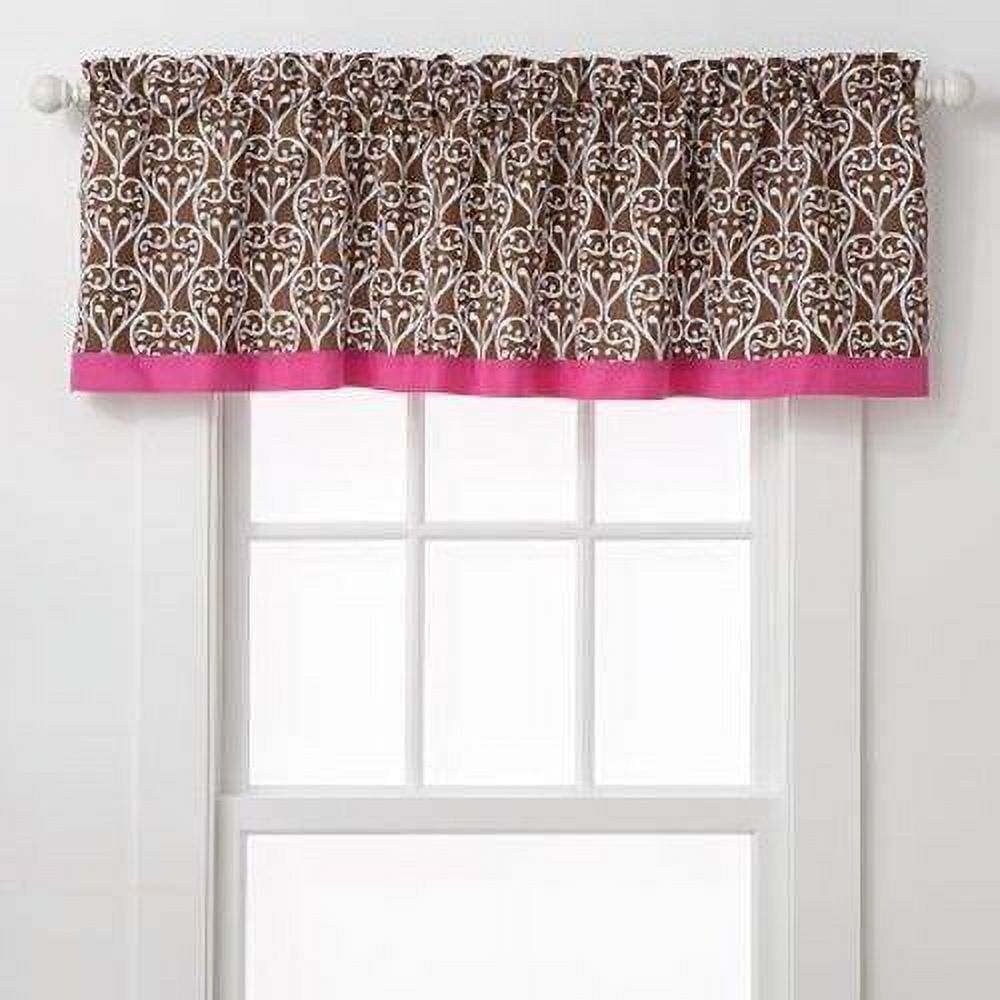 Bacati - Floral Damask Pink/Chocolate Girls 10-Piece Nursery-in-a-Bag Crib Bedding Set 100 % Cotton Percale