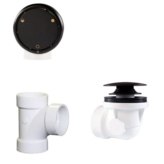 Westbrass D593CHPM-12 Patented Deep Soak Bathtub Trim Kit with Tip-Toe Drain, Oil Rubbed Bronze