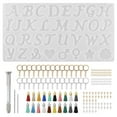 thumbnail image 1 of Keychain Molds Kit Reusable Easy Demould Alphabet Silicone Molds DIY Craft Keychain Making Set Keychain Supplies for Beginners Adults Kids Jewelry Keychain Making, 1 of 10