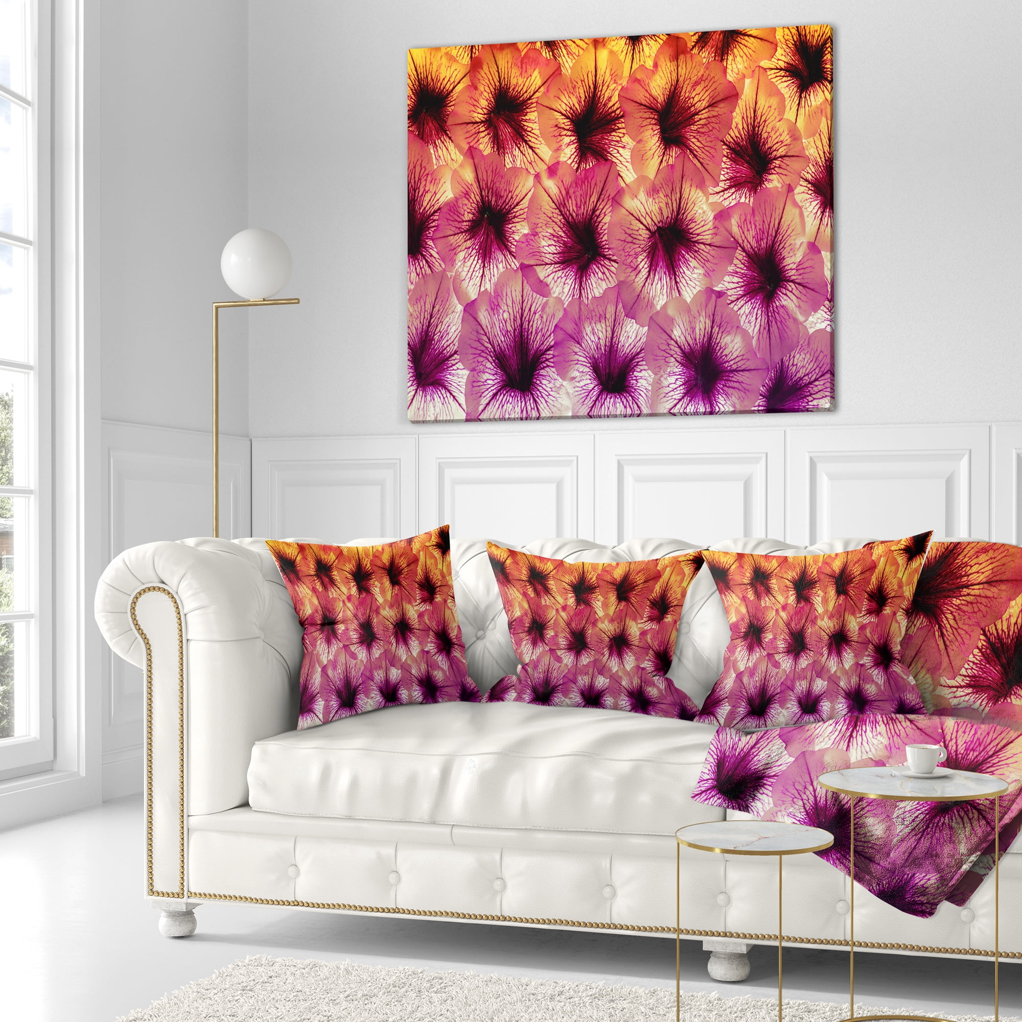 Designart Close Up Purple Flower Design - Floral Throw Pillow - 18x18