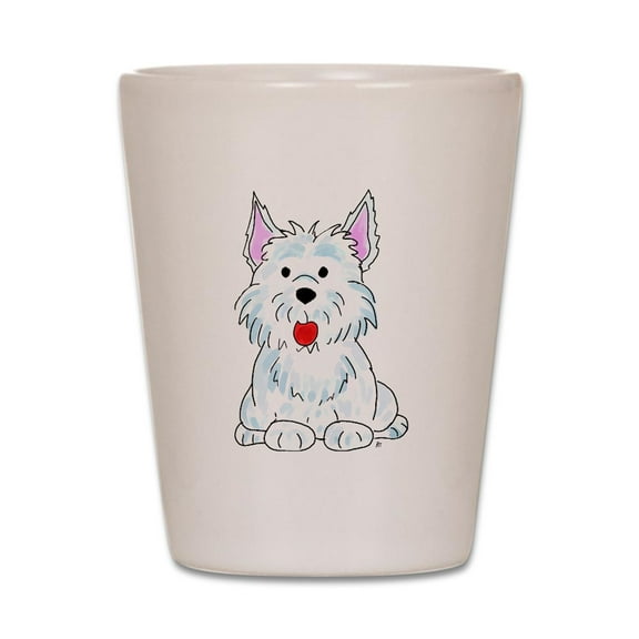CafePress - West Highland Terrier - White Shot Glass, Unique and Funny Shot Glass