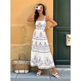 thumbnail image 5 of Women'S Tiered Tank Dress Summer Sleeveless Floral Print Long Dress Flowy Maxi Sundress, 5 of 9
