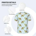 thumbnail image 3 of Zufioo Cartoon Sea Turtle Print Men's Baseball Short Sleeve, Moisture Wicking Button-Down Hip Hop Tee-Small, 3 of 7