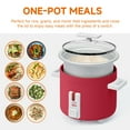 thumbnail image 5 of Small Rice Cooker, 1.5 Quart Mini Non-Stick Coated Insert Food Steamer and Dishwasher-Safe Glass Lid and Pot, Red, 5 of 7