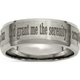 thumbnail image 1 of Titanium Brushed & Polished Serenity Laser Design 8mm Beveled Band (Size 12) Made In China tb115g-12, 1 of 5
