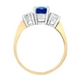 thumbnail image 2 of 18ct Gold Jewelco London Diamond Blue Sapphire Trilogy Engagement Ring 8mm, 2 of 5