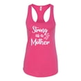 thumbnail image 2 of Wild Bobby, Strong as a Mother Mother's Day Ladies Racerback Tank Top, Raspberry, Large, 2 of 6