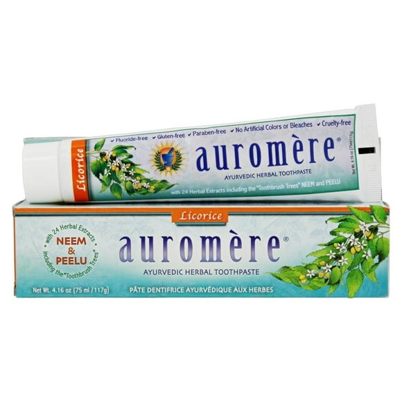 Auromere - Réglisse Dentifrice à Base de Plantes Ayurvédique - 4.16 oz.