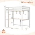thumbnail image 3 of Costway Twin Size Loft Bed with Desk & Shelves Safety Guardrails & Ladder Storage, 3 of 10
