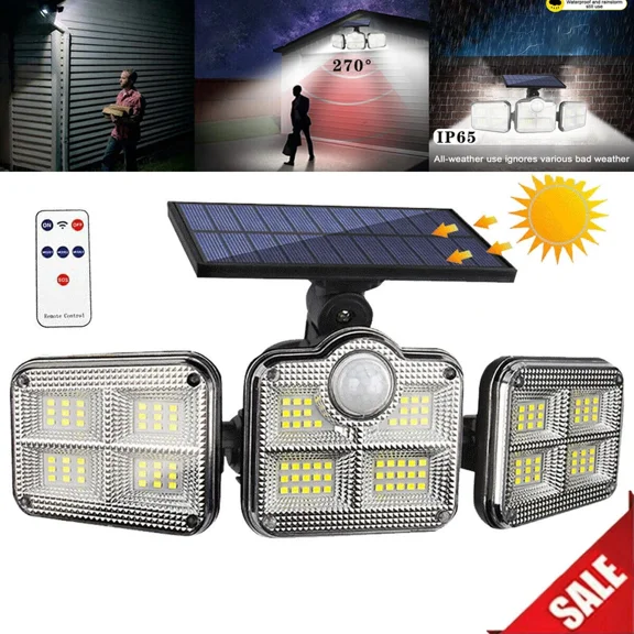 PURELY- 122 Led Solar Lights Outdoor 50000Lm Waterproof Motion Sensor Security Wall Lamp