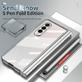 thumbnail image 3 of Compatible for Samsung Galaxy Z Fold 5 Case with S Pen, S Pen Holder + Screen Cover + Luxury Plating All-Inclusive Anti-Drop Hinge Protection Clear Cover Case for Galaxy Z Fold 5 5G, Silver, 3 of 6