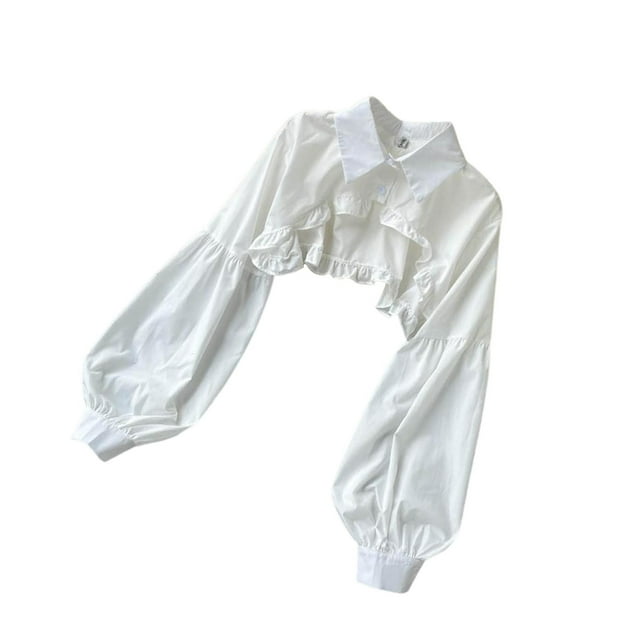 maskred Chemisier Demi-Col Détachable à la Mode pour Filles Robe Col Blanc TG TG 3Set